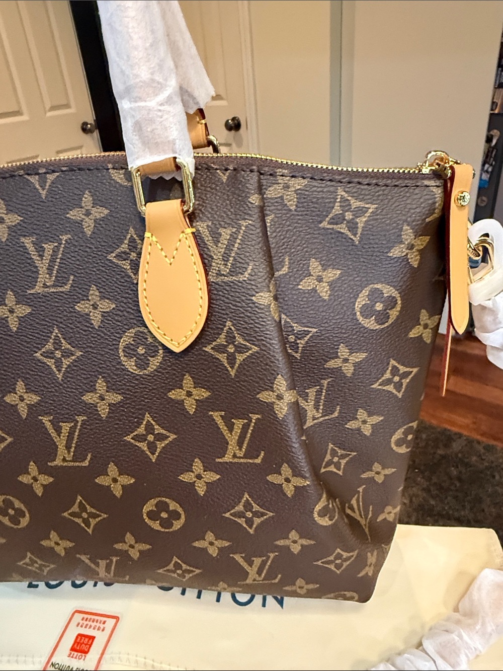 LV Terrene Monogram Canvas Tote with Vachetta Trim - Picture 7 of 15